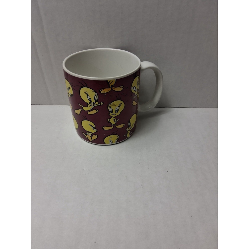 Vintage 1994 Looney Tunes Tweety Bird Coffee Mug by Applause Inc Maroon